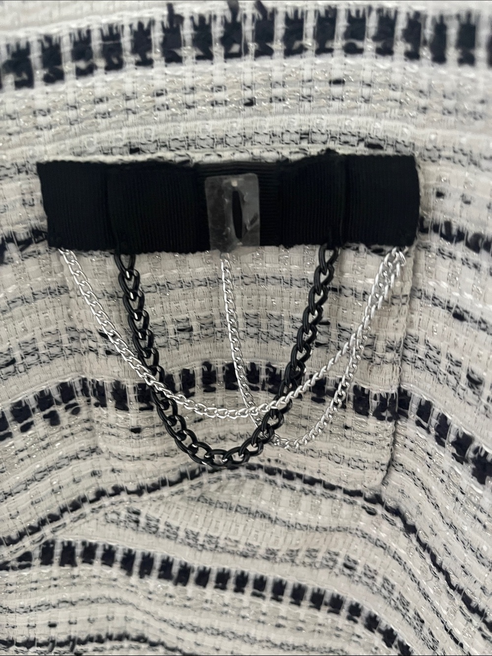 White House Black Market Black & White Tweed Jacket & Skirt - Picture 3 of 8